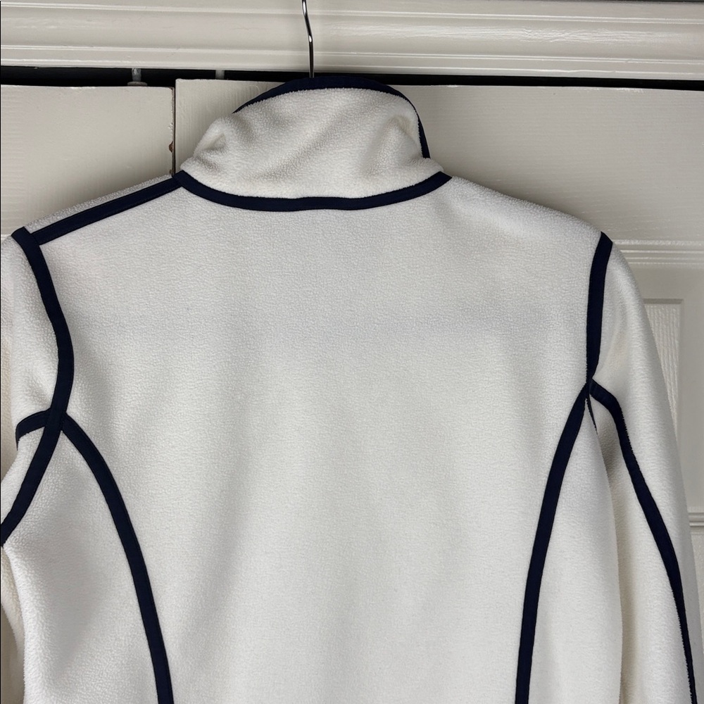 Bogner Sport White Fleece Jacket Navy Piping Full Zip Size M - Picture 8 of 9